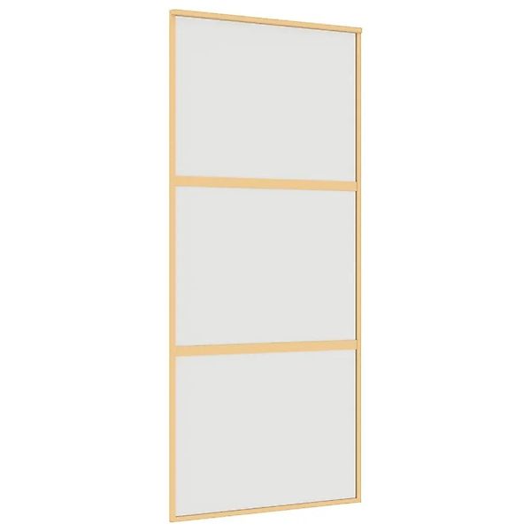 vidaXL Schiebetür Golden 90x205 cm Matt ESG-Glas und Aluminium 155152 günstig online kaufen