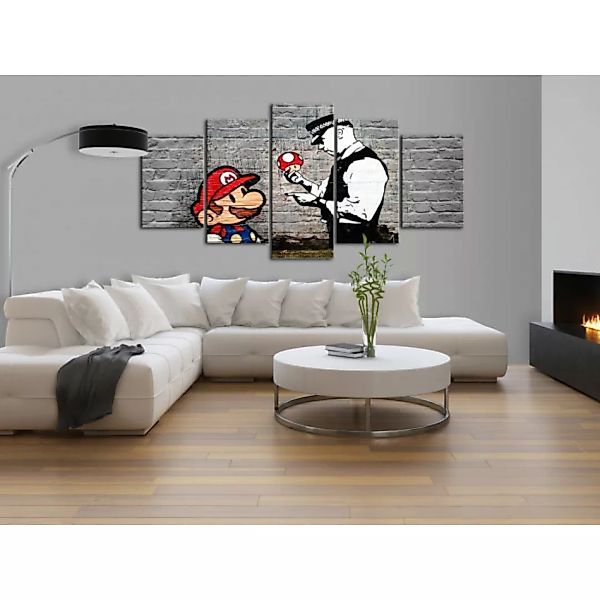 Wandbild Super Mario Mushroom Cop (Banksy) XXL günstig online kaufen