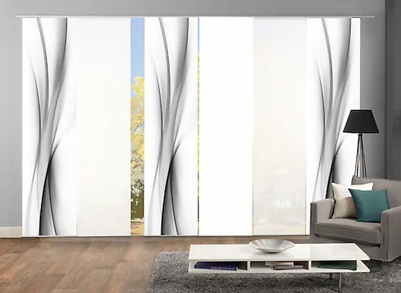 HOME WOHNIDEEN Schiebegardine »UFA« Klettband 6 Stk. tlg. HxB: 245x60, inkl günstig online kaufen