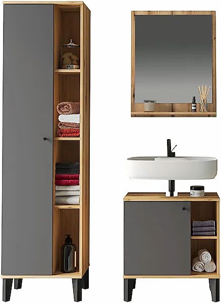 INOSIGN Badmöbel-Set »OSLO, Bad im skandinavischen Design« Set, 3 Stk. tlg. günstig online kaufen