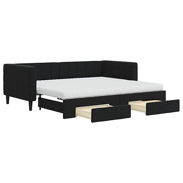 vidaXL Ausziehbett, Tagesbett Ausziehbar mit Schubladen Schwarz 90x190 cm S günstig online kaufen