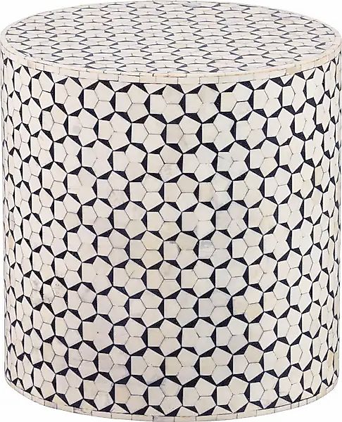 WOOOD Beistelltisch »Neva«, mit edlem grafischen Muster, H 40 cm x Ø 37 cm günstig online kaufen