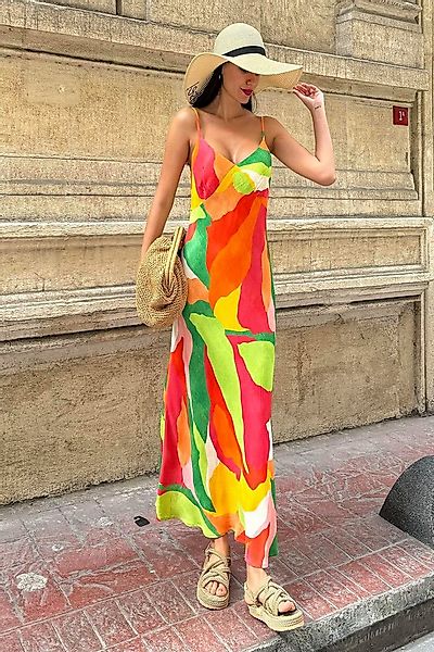 For You Moda Minikleid Grünes Viskosekleid mit Schulterriemen und gerafftem günstig online kaufen