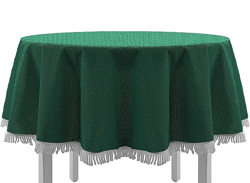 EXKLUSIV HEIMTEXTIL Gartentischdecke Gartentischdecke mit Fransen Tischdeck günstig online kaufen