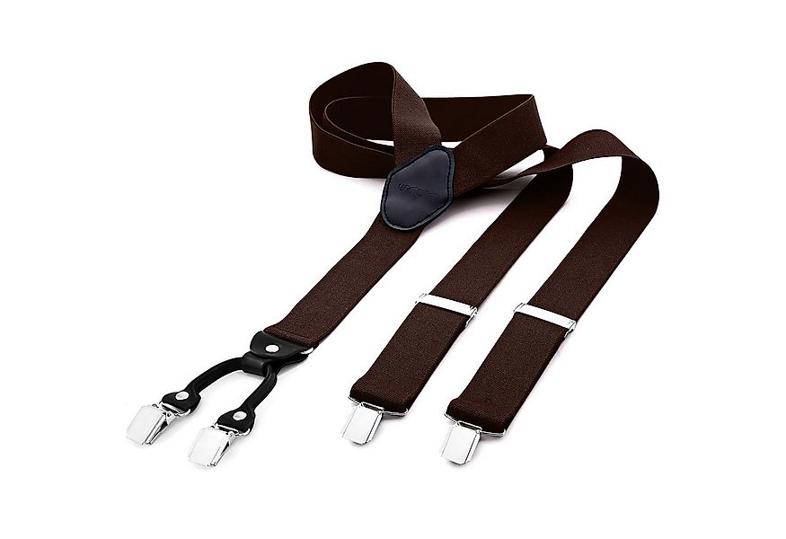 DonDon Hosenträger DonDon® Herren Hosenträger breit 4 Clips mit Leder in Y- günstig online kaufen