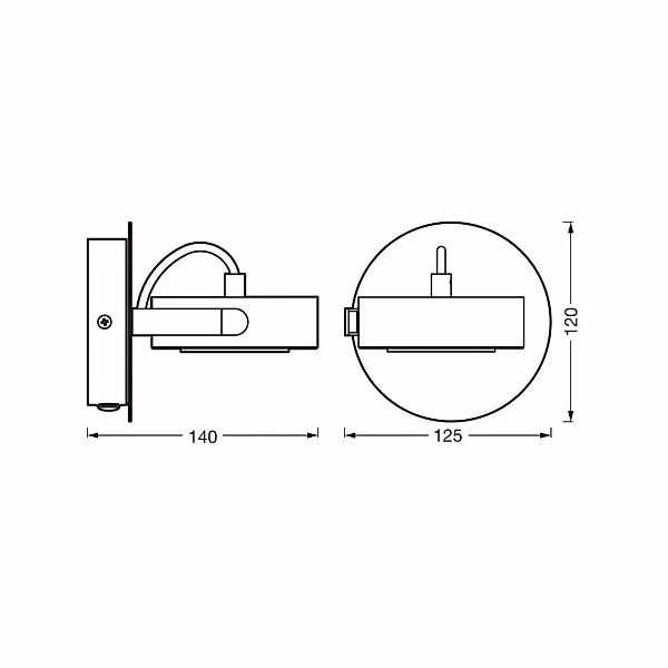 OSRAM LED-Wandstrahler VENUS, schwarz, 1-flg. Metall 3.000 K günstig online kaufen