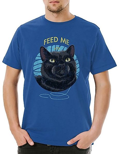 Urban Backwoods Print-Shirt Urban Backwoods Feed Me Cat Herren T-Shirt Roya günstig online kaufen