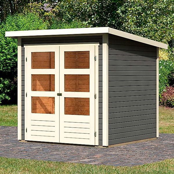 Karibu Gartenhaus "Stockach 2" anthrazit, naturbelassen oder terragrau günstig online kaufen