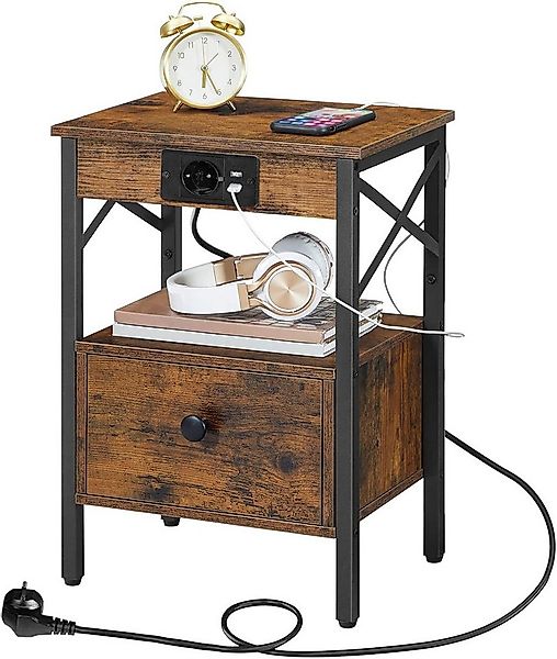 Hoobro Nachttisch mit Ladestation (40×30×60 cm, klappbare Schublade, verste günstig online kaufen