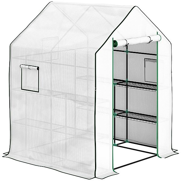Outsunny Garten Gewächshaus Kleines 3-stufiges Gewächshaus mit 6 Regalen au günstig online kaufen