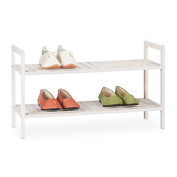 relaxdays Schuhregal stapelbar weiß günstig online kaufen