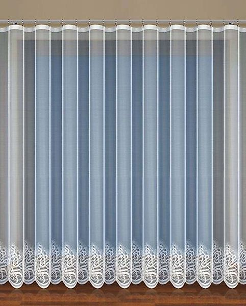 QBTEXTIL Gardine 35364 Weiß halbtransparent Jacquard-Stoff, günstig online kaufen