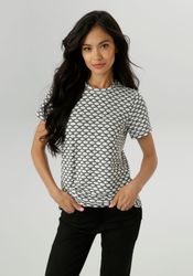 Aniston SELECTED T-Shirt mit moderner Oberflächenstruktur günstig online kaufen