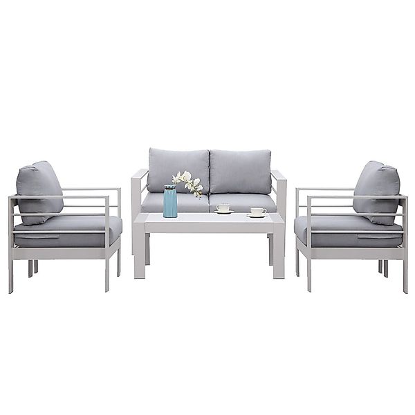 MeXo Gartenlounge-Set Gartenmöbel Set Aluminium Loungeset günstig online kaufen
