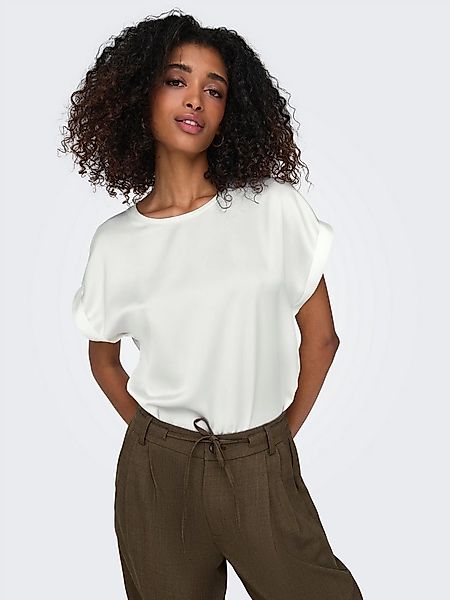 ONLY Kurzarmshirt ONLLIEKE S/S SATIN MIX TOP WVN NOOS regular fit, Web, Pol günstig online kaufen