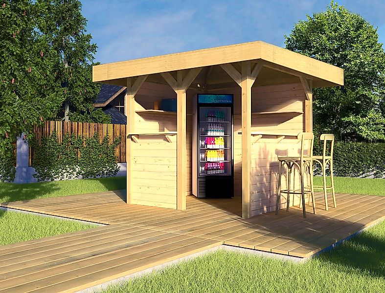 weka Holzpavillon "Gartenlaube 657 Gr.1" Set mit 2 Rückwänden, Tresenwand u günstig online kaufen