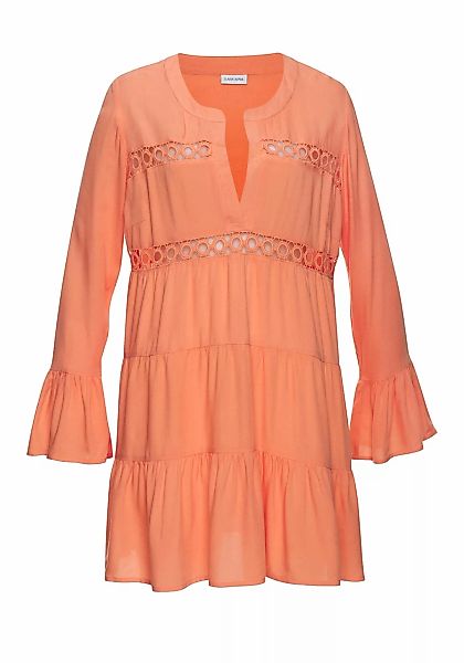 LASCANA Longbluse, mit Spitzeneinsätzen, Tunika, Blusenkleid, Strandmode günstig online kaufen