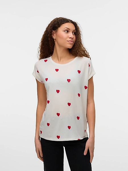 Vero Moda Kurzarmshirt "VMAVA SS TOP MULTI AOP NOOS" Materialmix, regular f günstig online kaufen