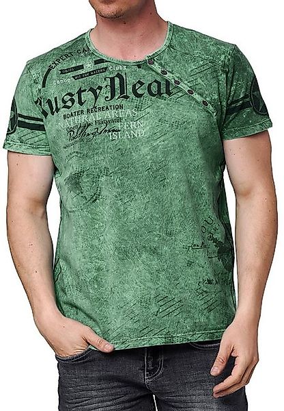 R-NEAL T-Shirt T-Shirt Regular Original College Shirt Knopfleiste Print Ver günstig online kaufen