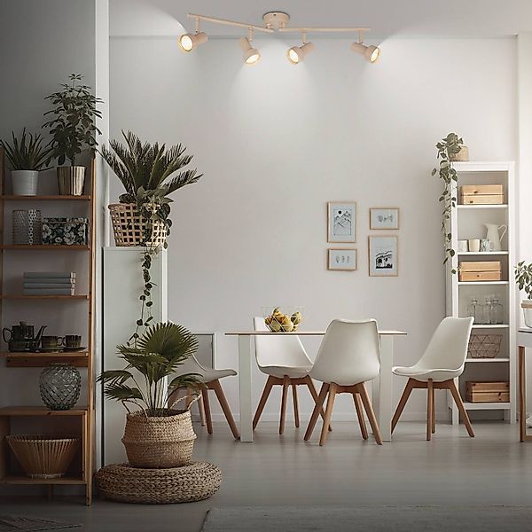 Deckenstrahler Tapp, beige, Länge 61 cm, 4-flg., Metall GU10 günstig online kaufen