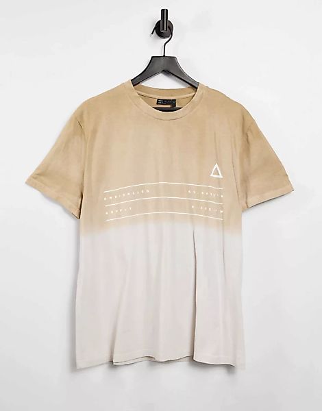 ASOS – Unrvlld Spply – Locker geschnittenes T-Shirt in Grau und Rosa mit Fa günstig online kaufen