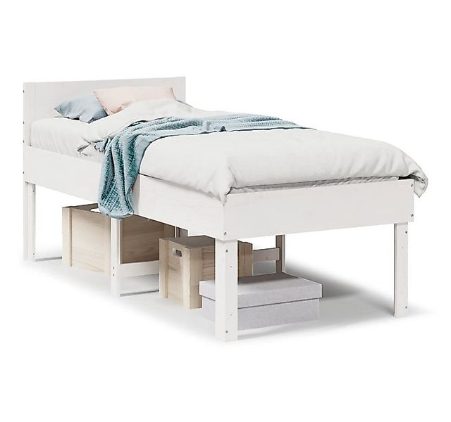 vidaXL Bett Massivholzbett ohne Matratze Weiß 90x190 cm Kiefernholz günstig online kaufen