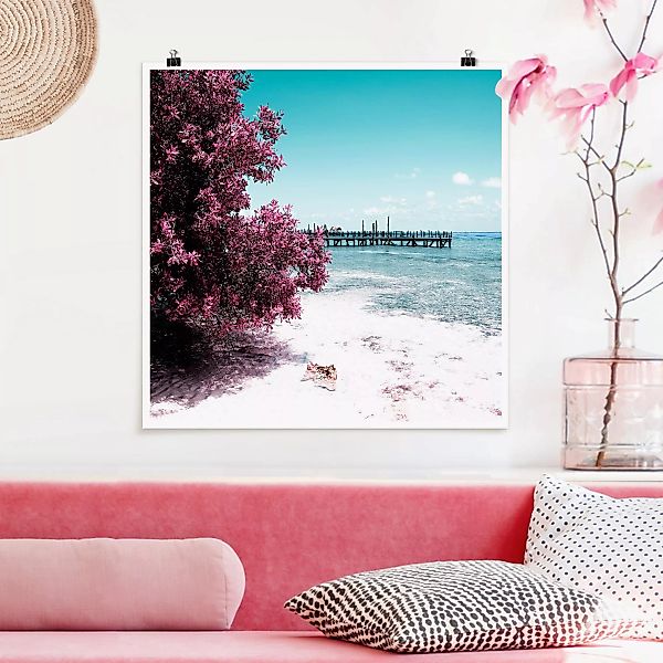Poster Natur & Landschaft - Quadrat Paradies Strand Isla Mujeres günstig online kaufen