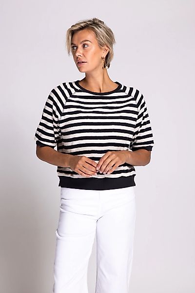 Zhrill Kurzarmshirt "INGE", Frottee-Optik mit Streifen günstig online kaufen