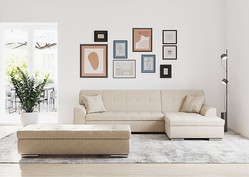 DOMO collection Ecksofa Treviso viele Bezüge, auch in Cord, L-Form, B/T/H: günstig online kaufen