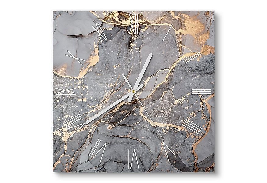 DEQORI Wanduhr 'Elegantes Marmormuster' (Glas Glasuhr modern Wand Uhr Desig günstig online kaufen