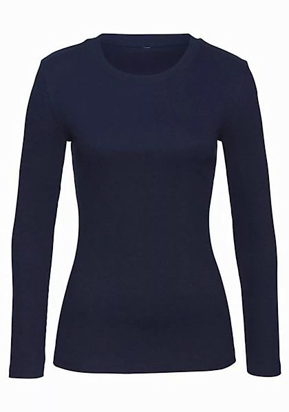 Vivance Langarmshirt "aus modischer Rippware", aus weichem Baumwoll-Stretch günstig online kaufen