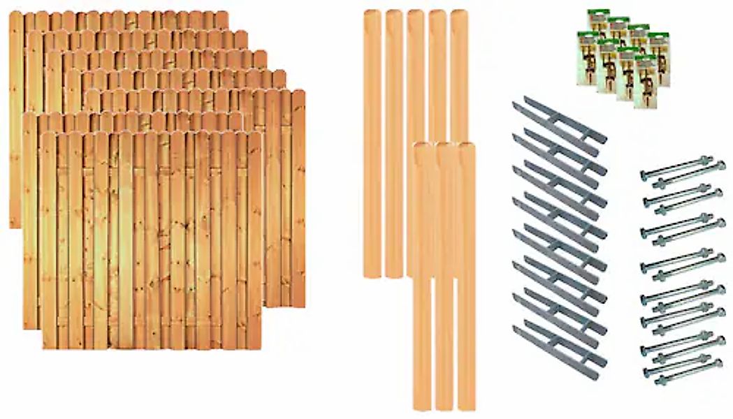 Tetzner & Jentzsch Bohlenzaun »Los Angeles 5« 7 Elemente, LxH: 1332x180 cm günstig online kaufen