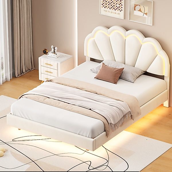 PXloue Polsterbett LED Doppelbett 140x200cm (Geeignet günstig online kaufen