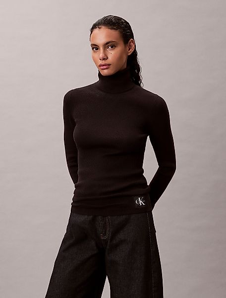 Calvin Klein Jeans Rollkragenpullover Rippstrick, figurbetonte günstig online kaufen