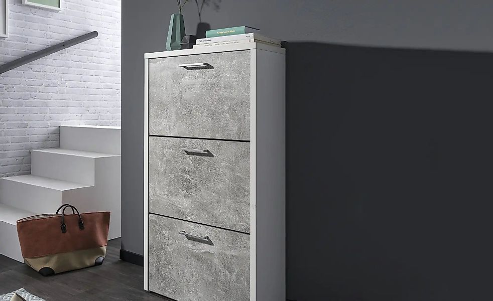 Schuhschrank  Anfo ¦ grau ¦ Maße (cm): B: 61 H: 115 T: 25.0 Garderoben & Kl günstig online kaufen