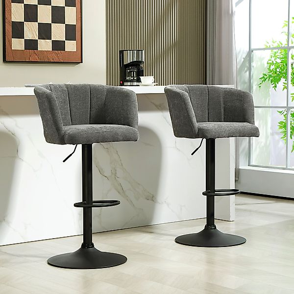 HOMCOM Barhocker 2er-Set, mit Fußstütze, drehbar, günstig online kaufen