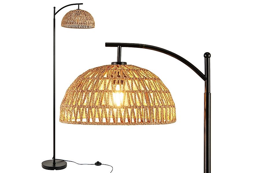 COSTWAY Stehlampe, 160cm hoch, mit hängendem Lampenschirm & Fußschalter günstig online kaufen