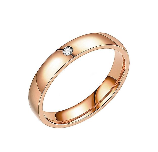 Taffstyle Fingerring Damen Ring Solitärring Verlobungs mit Kristall Rosegol günstig online kaufen