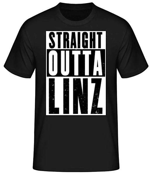Straight Outta Linz black · Männer Basic T-Shirt günstig online kaufen