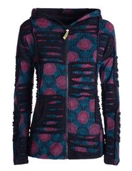 Vishes Kapuzensweatjacke Damen Patchwork Jacke Blumen-Sweatjacke günstig online kaufen
