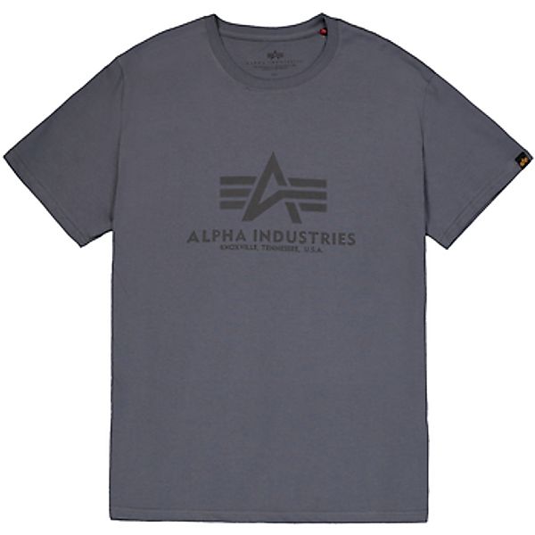 Alpha Industries  T-Shirts & Poloshirts Basic T-Shirt - greyblack/black günstig online kaufen