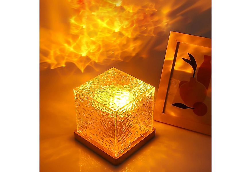 Jibenhome LED Nachttischlampe LED Tischlampe aus Kristall,Wasserwellen Nach günstig online kaufen