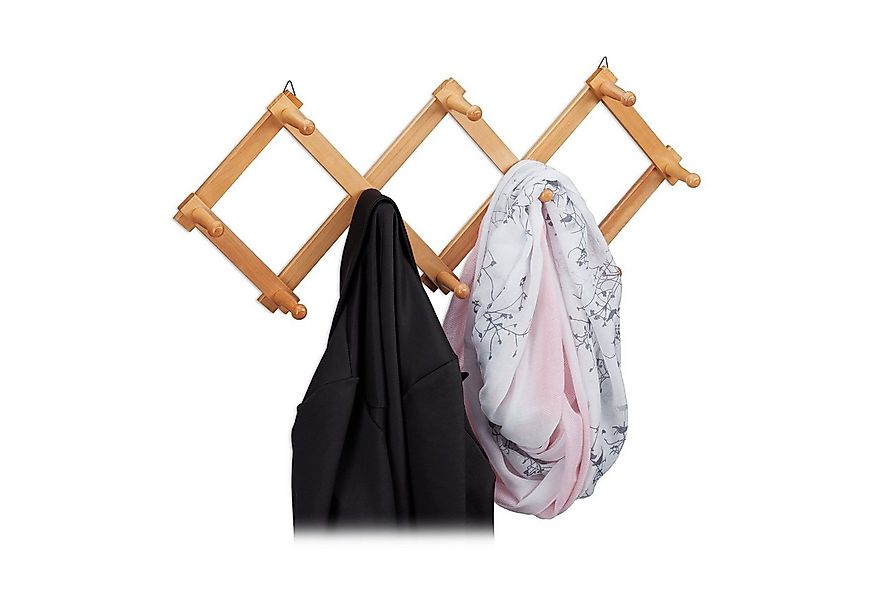 relaxdays Wandgarderobe Holz faltbar, natur günstig online kaufen