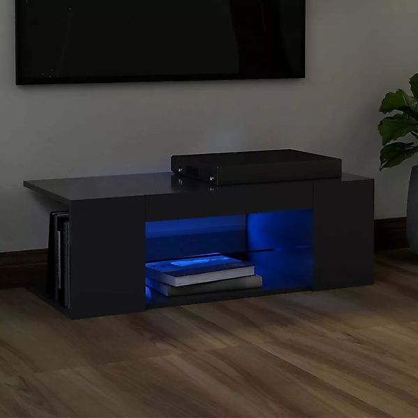 Tv-schrank Mit Led-leuchten Grau 90x39x30 Cm günstig online kaufen