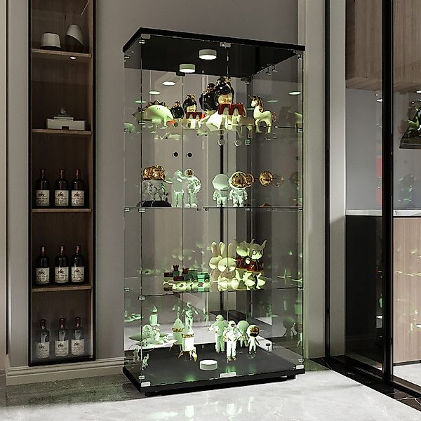 FUROKOY Glasvitrine Standvitrine, Modern Glas Vitrinenschrank günstig online kaufen