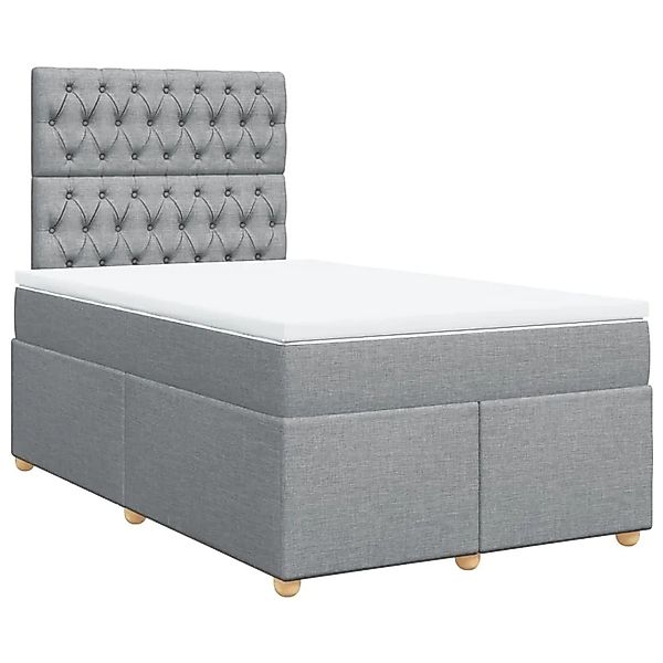 vidaXL Boxspringbett mit Matratze Hellgrau 120x190 cm Stoff 3293526 günstig online kaufen