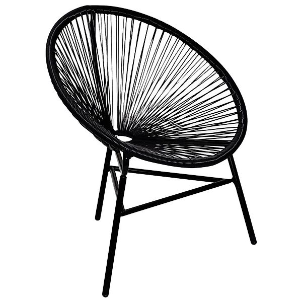 vidaXL Garten-Mondstuhl Poly Rattan Schwarz 41383 günstig online kaufen