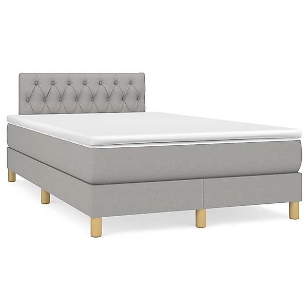 Vidaxl Boxspringbett Mit Matratze Hellgrau 120x200 Cm Stoff günstig online kaufen