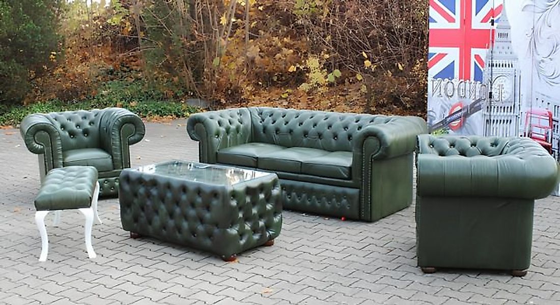 Xlmoebel Sofa Ledersofa Garnitur im Chesterfield Stil aus 100% italienische günstig online kaufen