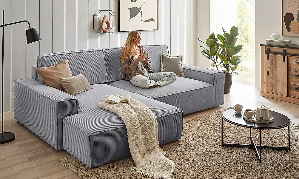 Home affaire Ecksofa "NEU: SHERWOOD XXL 284, Big-Sofa L-Form, tiefe Sitzflä günstig online kaufen